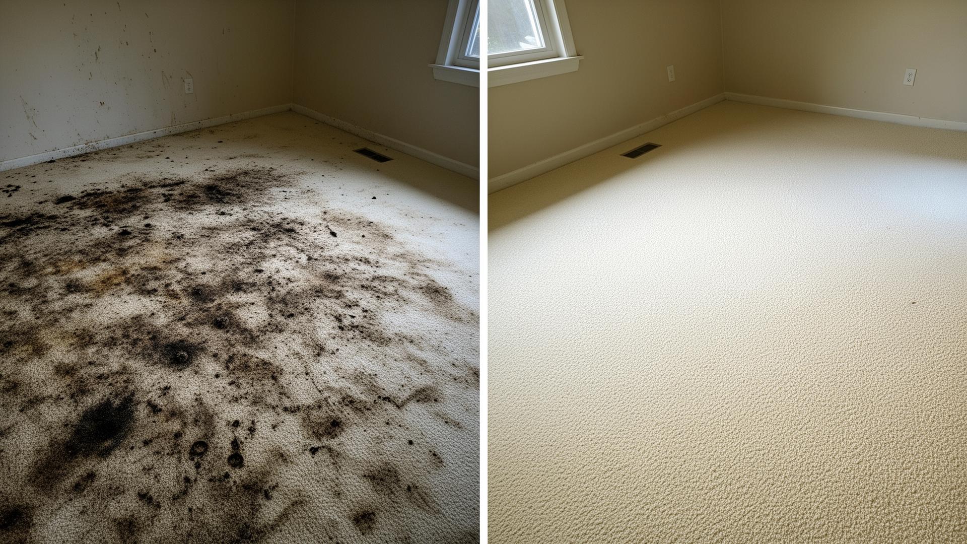 Before and after carpet cleaning — Summerlin Investor Flip